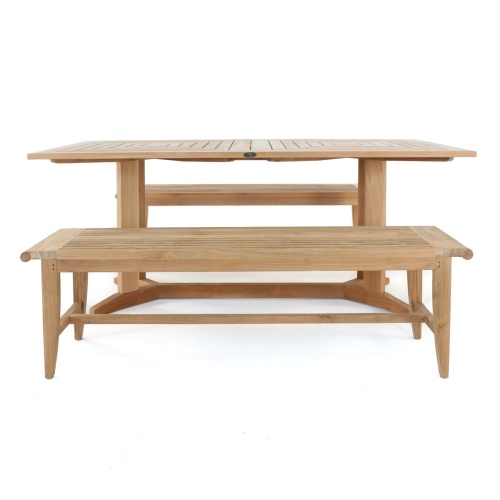 70427 Pyramid Laguna Teak Picnic Table Set side view on white background