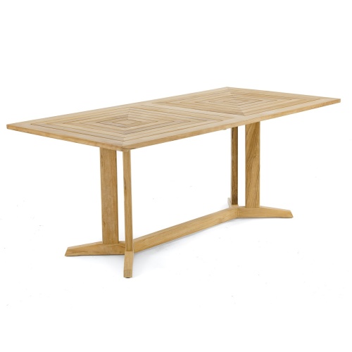 70434 Pyramid teak Rectangular Table side angled on white background