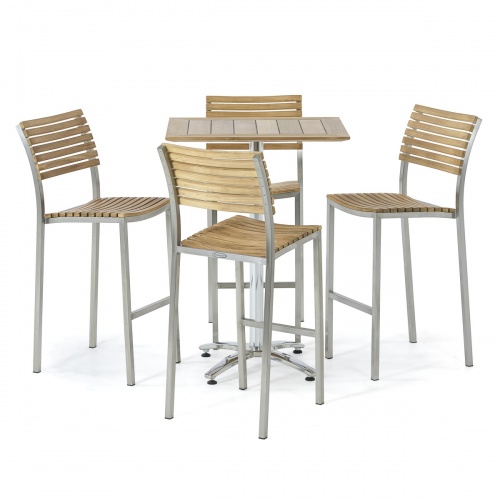 vitage teak stainless steel bar set