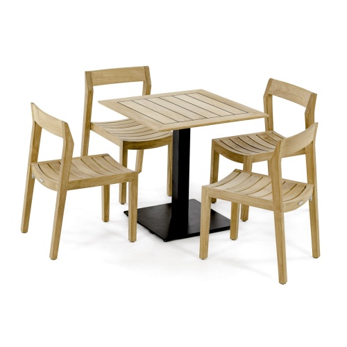 70695 Vogue Horizon 30 inch square teak table aerial view on white background