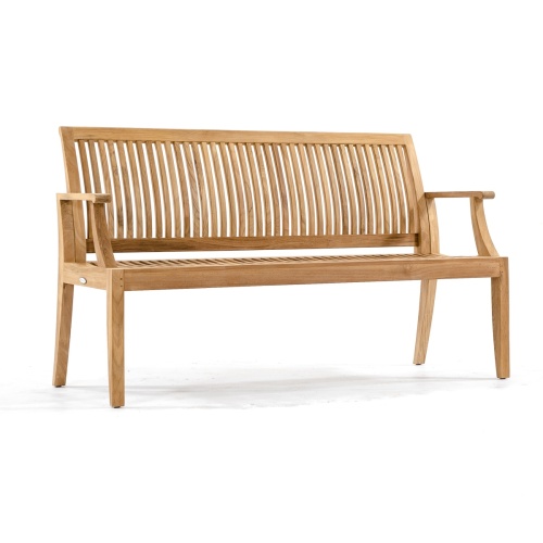  70778 Laguna teak six foot long bench angled on white background