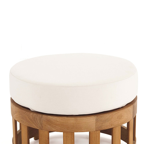 72412MTO Kafelonia Coffee Table Ottoman 24 inch Cushion for Kafelonia teak coffee table ottoman frame side view on white background