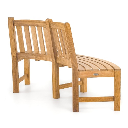 image of 13691 Teak Tree Hugger Bench rear view on white background