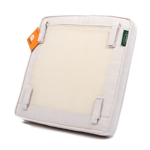 78600MTO Barbuda Ottoman Cushion showing bottom side and attachment straps on white background 