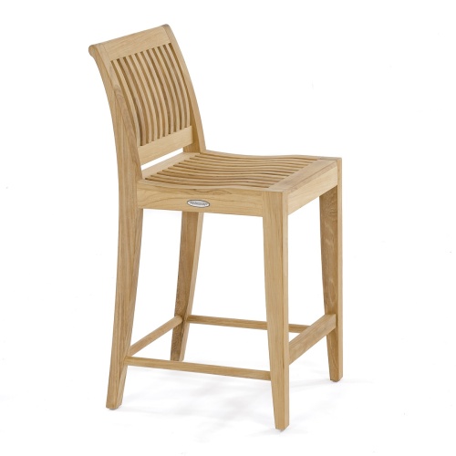 11915 laguna teak twenty four inch height counter stool side angled on white background
