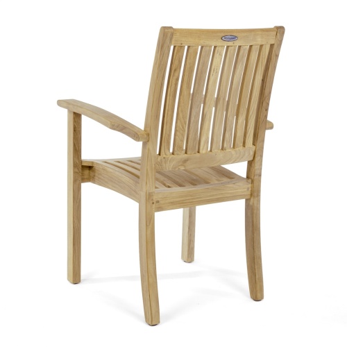 12196 Sussex teak stacking armchair left side on white background