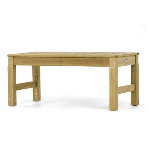 13067 Ocean teak 3 foot long backless Bench angled view on white background 