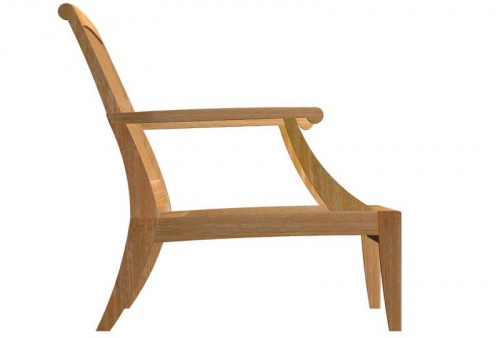 13152RF laguna teak loveseat teak frame in side view on white background