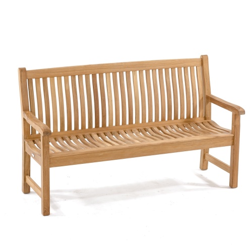 13618 Veranda Teak 5 foot long Bench angled view on white background