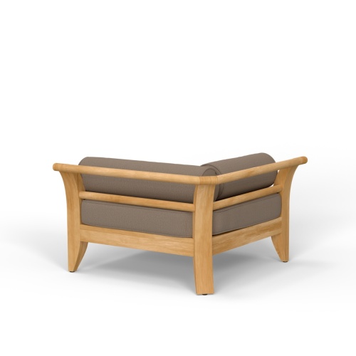 16765DP Aman Dais Corner Sectional in angled back view with two bolster pillows and a seat cushion