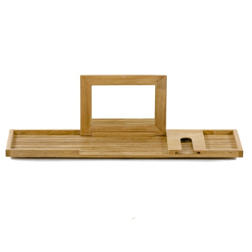 18816 Pacifica teak Bathtub Tray top view on white background