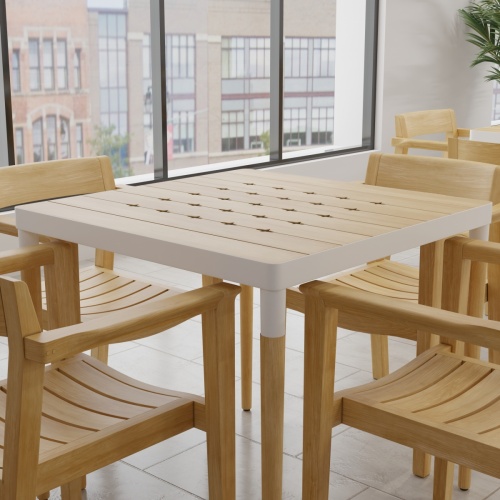 70388 Bloom Horizon 5 pc Dining Set showing closeup corner angled view with windows in background