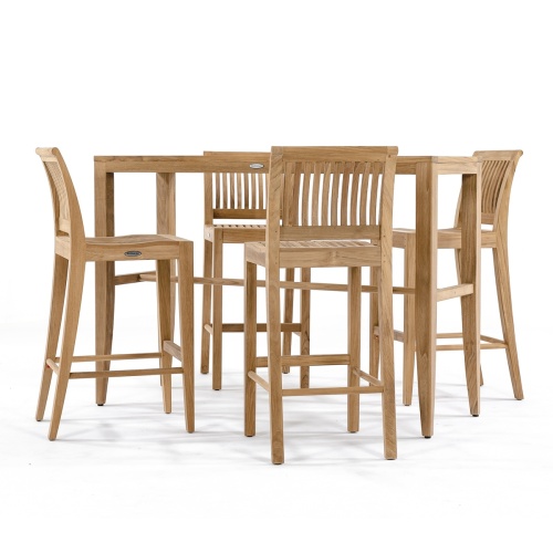 70500 Laguna 5 pc Rectangular Bar Set side angled view on white background