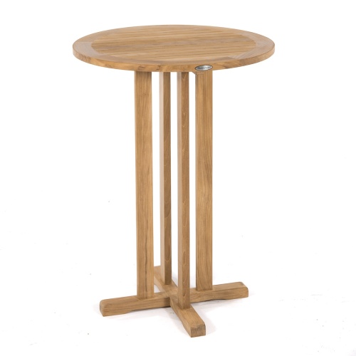70504 Laguna Round 30 inch diameter teak Table side view on white background