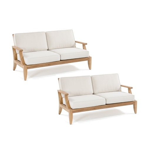 70914 Laguna 57.5 inch Love Seat Set with cushions showing 2 Laguna Loveseats in angled front view on white background