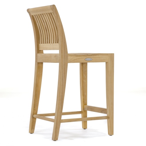 11915 laguna teak twenty four inch height counter stool back view angled on white background
