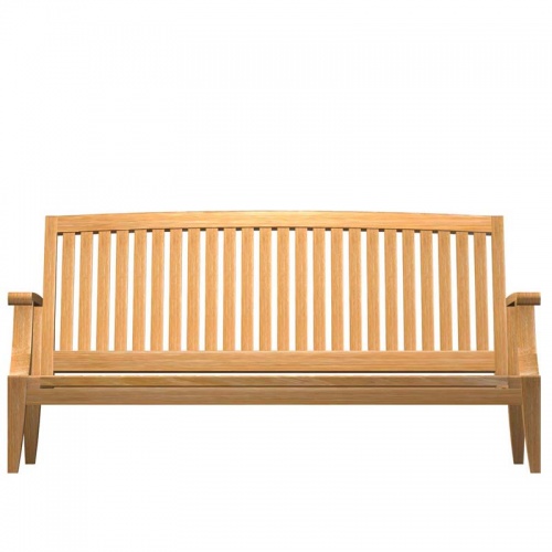 13152RF laguna teak loveseat teak frame in front view on white background