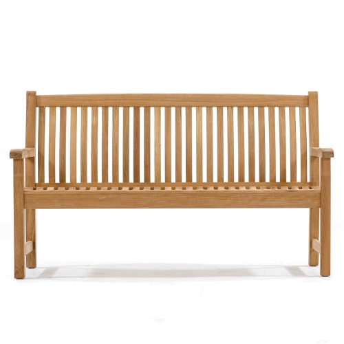 13618 Veranda Teak 5 foot long Bench front view on white background