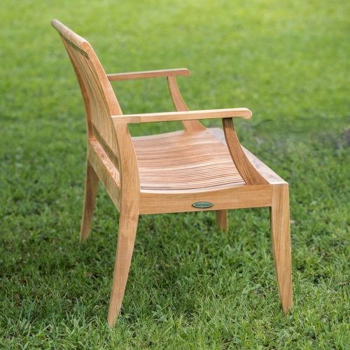 13811 Laguna 5 foot Teak Bench front angled view on grass in field