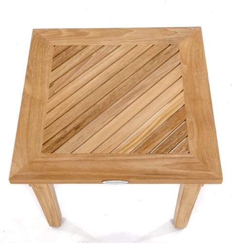 14125 Brighton Teak Side Table angled aerial view on a white background