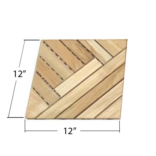 18046 Teak Diamond H Type Floor Tile showing autocad angled view on white background 
