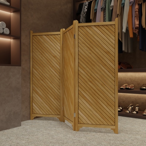 18252 Veranda Privacy Screen showing closeup view on carpet in a closet showing clothes and shoes in the background 