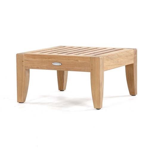 18652 Laguna teak ottoman frame side view on white background