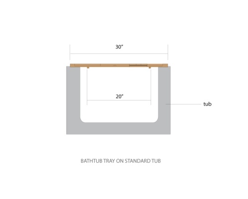 18816 Pacifica teak Bathtub Tray autocad on white background
