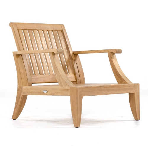 12152DP Laguna Teak Lounge Chair with cushions side view on white background