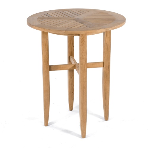70294 Laguna teak Round Bar Table top angled view on white background