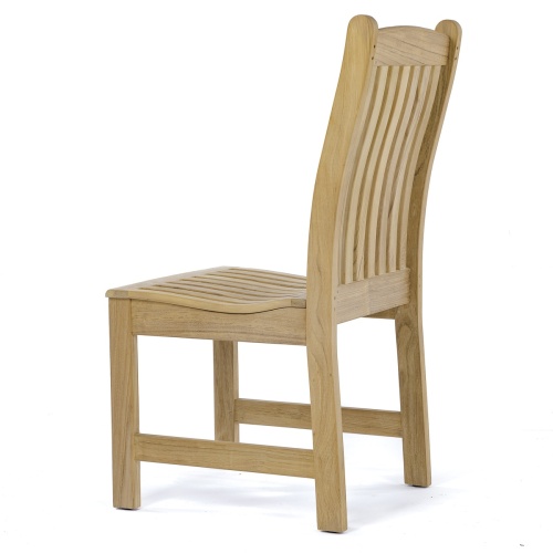 11315 Veranda Teak Dining Side Chair angled right front on white background