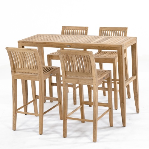 70500 Laguna 5 pc Rectangular Bar Set side angled view on white background
