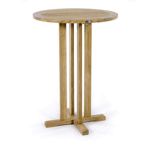 70502 Somerset teak Bistro Bar 30 inch diameter Round Table side view on white background