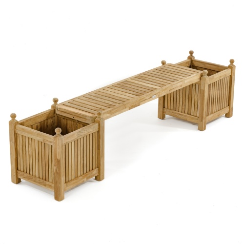 70530 Single Planter Bench Set showing two planters and one seat panel set angled on white background