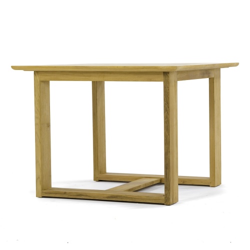 70617 Horizon teak 39 inch square dining table side view on white background