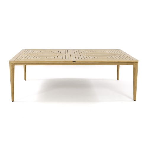 70813 Veranda Barbuda Dining Set of Veranda Square Dining Table and 8 Barbuda Folding Arm Chairs in side view on a white background 