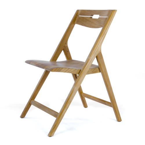 11916 Surf Teak Folding Chair in front angled on white background