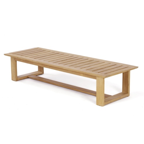 70861 Horizon teak high lounge chaise side angled showing backrest flat on white background