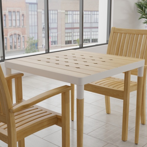 70907 Bloom Sussex 3 pc Dining Set showing closeup of angled corner view on tiled floor with windows in background 