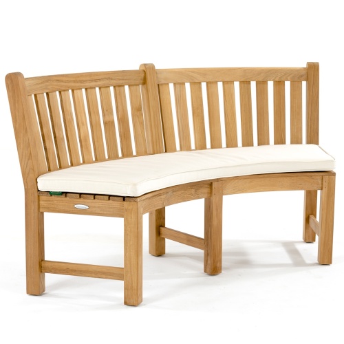 Image of 73852MTO canvas color cushion for Buckingham Curved Bench side view on white background