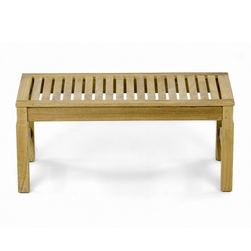 13067 Ocean teak 3 foot long backless Bench side angled view on white background 