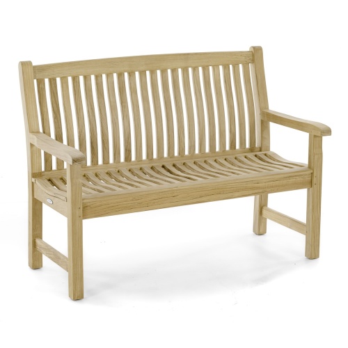 13218 Veranda Teak 4 foot Bench angled on white background