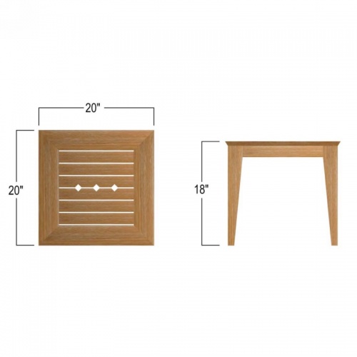 20 in teak wood side tables