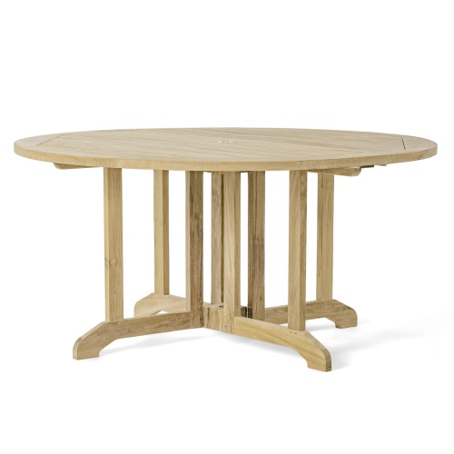 15867 Barbuda 5 Foot Folding Round Table half folded on white background