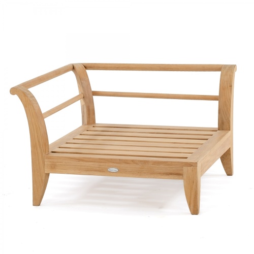 16765DP Aman Dais Corner Sectional teak frame with a front view on a white background