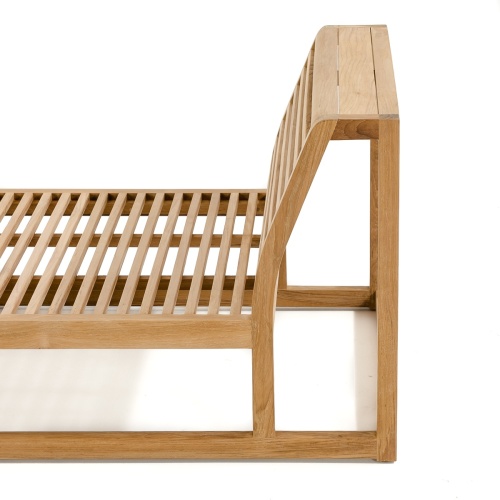 16800 Maya Teak Chaise Daybed frame close up side view on white background