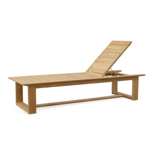 16909 Horizon High Chaise Bench backrest reclined side angled on white background
