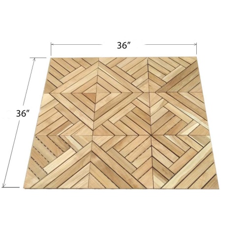18046 Teak Diamond H Type Floor Tiles 1 Carton measuring 10 sq ft autocad angled view of 4 on white background 