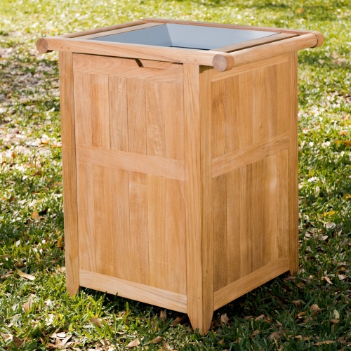 exterior grade trash can teak