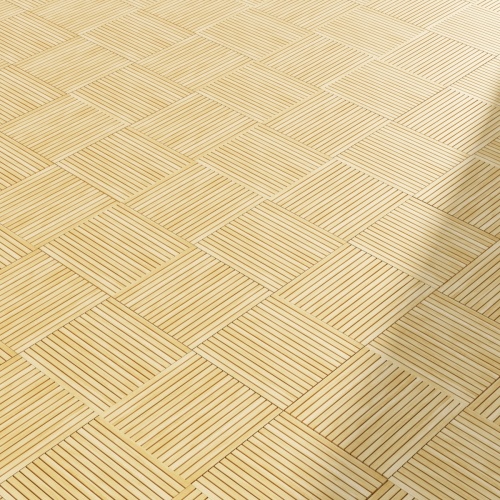 18403 Callebotise Teak Floor Tiles on patio next to a pool with partition wall in the background